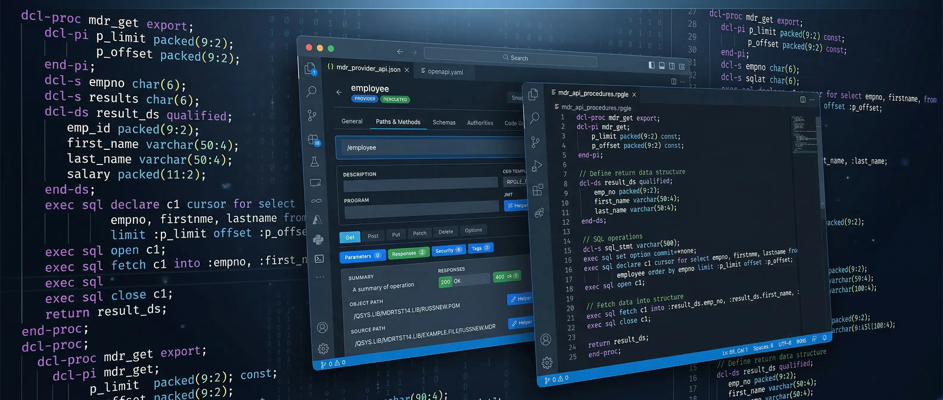 MDRest4i SDK Console form-based OpenAPI editing in any IDE